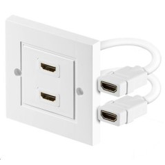 MicroConnect HDMI Wall Socket 2 Port White - Premium Quality, Easy Installation, Clean Design